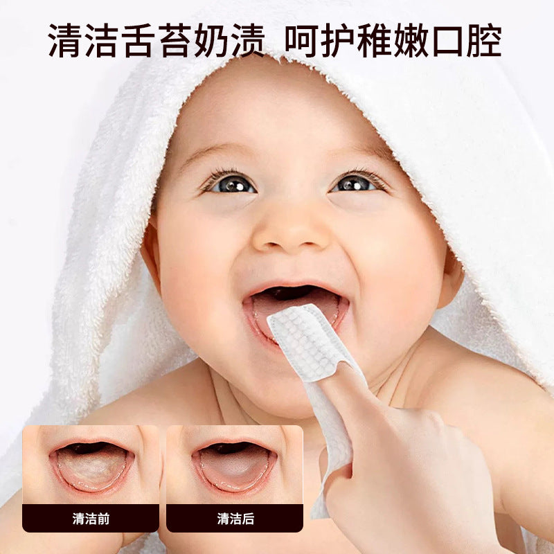 Baby oral cleaner finger cots, infant toothbrush gauze finger cots, 0-1 year old baby tongue scraper, infant tongue cleaning tool