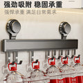 Suction cup kitchen hook punch-free hanging rod kitchen storage rack hanging spatula spoon storage row hook wall-mounted shelf