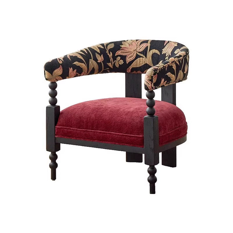 French retro single sofa chair balcony lazy single chair designer style living room fabric casual chair medieval lounge chair