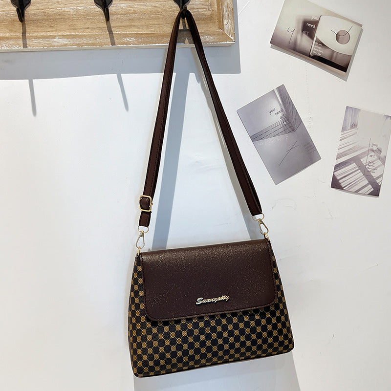 Printed small square bag 2023ladies bag autumn new bag women's makeup storage bag women's shoulder bag