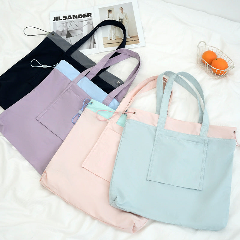 Beilian's new bundle shopping bag, large foldable large-capacity shoulder bag, high-end and lightweight grocery shopping handbag.