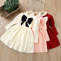 Girls' knit dress - new autumn/winter  collection - bow detail princess dress for baby girls