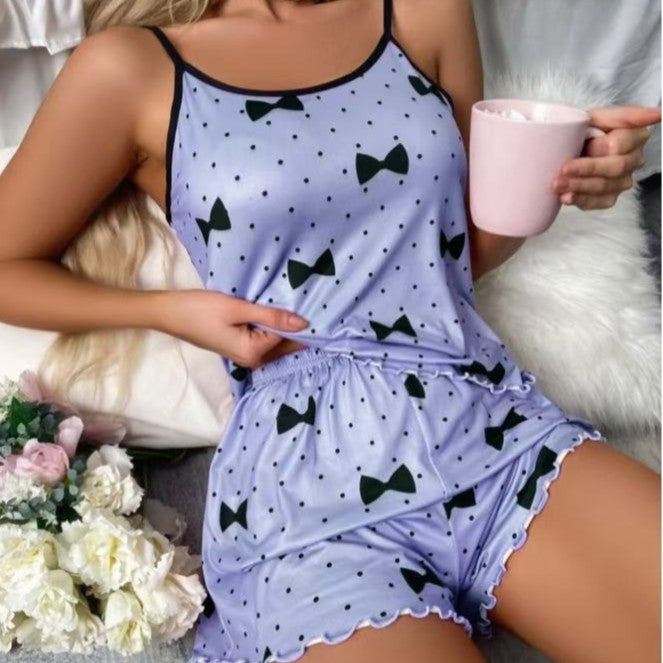 fashionsummer suspender shorts home wear women's pajamas two-piece setsexy pure desire pajamas wholesale