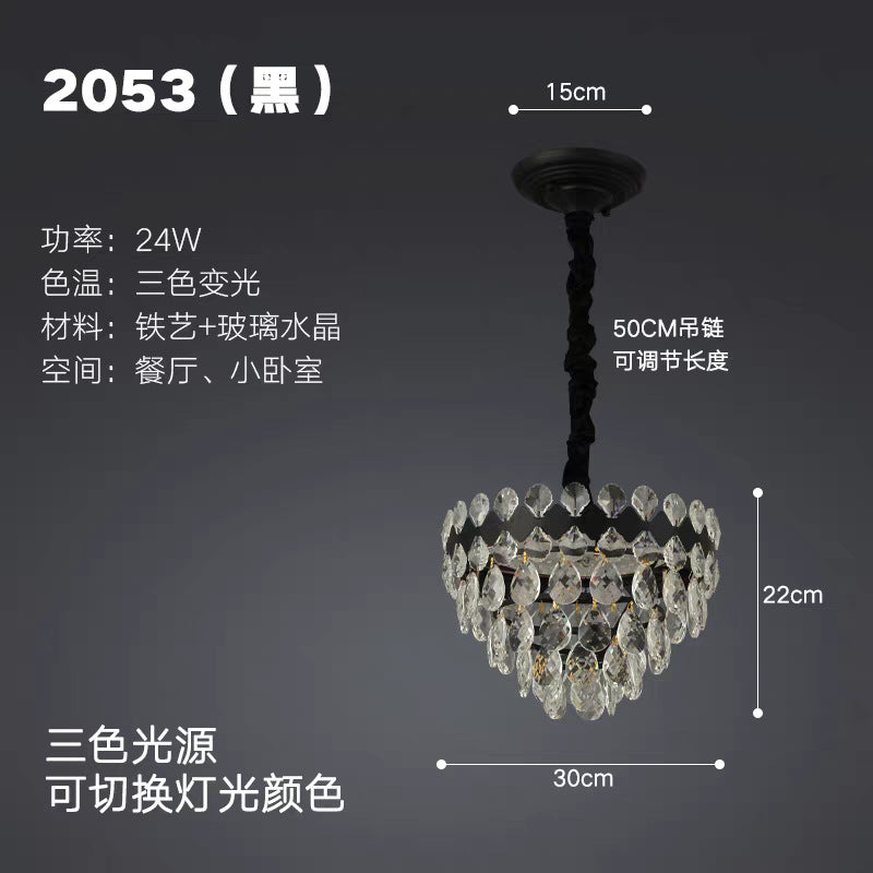 European-style light luxury american crystal small ceiling light for living room, hallway, corridor, entryway, balcony - minimalist modern indoor pendant light