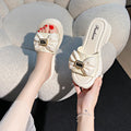 2024 new premium women's slides: stylish summer outdoor wear, fashionable thick-soled height increasing sandals, versatile for beach and seaside