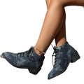 British style boots women's autumn winternew arrivalplus size round toe front tie backretroplaid trendy women's short boots