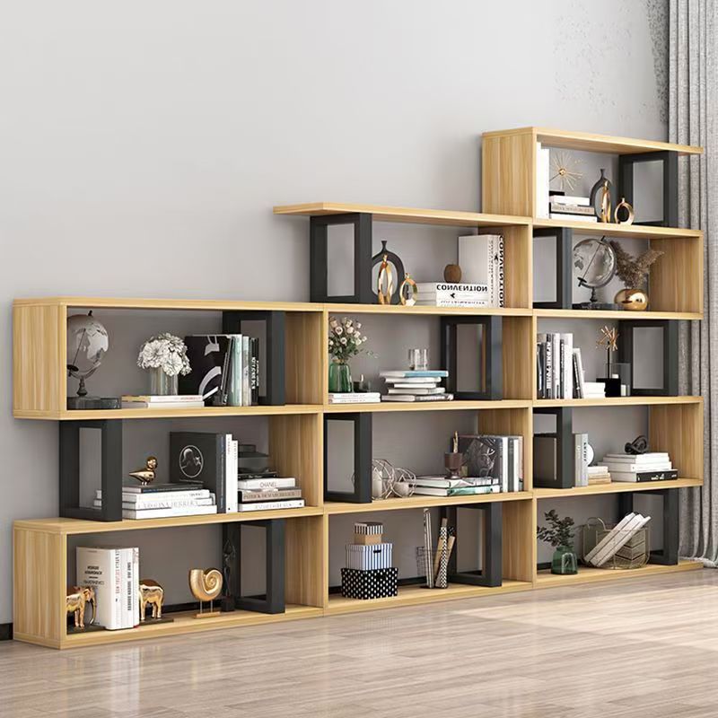 Bookshelf storage rack floor-standing iron art living room partition storage display shelf modern casual file multi-layer storage cabinet