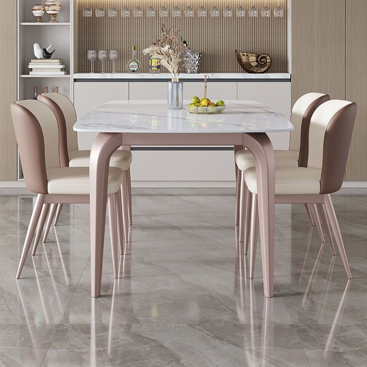 Italian light luxury slate dining table and chair combination for home small apartment casual western dining table rectangular elephant leg dining table