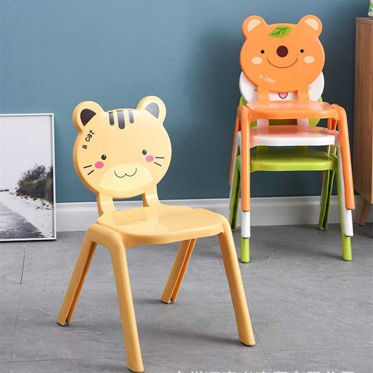 Cartoon thickened children's small chair kindergarten back chair home learning small stool non-slip baby plastic dining chair