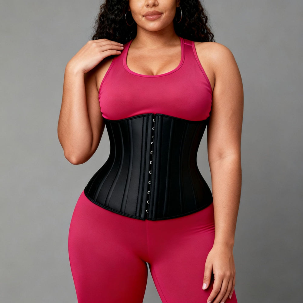 Waist trainer sweat 25 bone body management tight slimming look waist shaping abdominal exercise latex belt