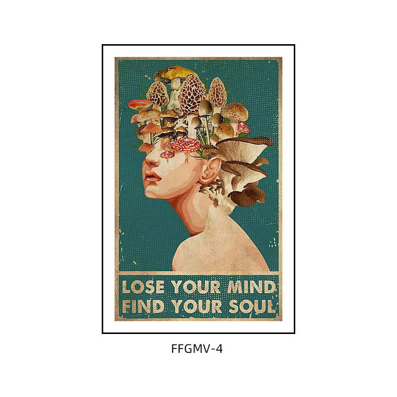 Bar decoration painting retro music dining bar restaurant KTV box hanging painting cafe clear bar abstract beautiful woman mural