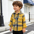 Factory new children's spring collection: export-quality boys' cotton long-sleeve plaid shirt