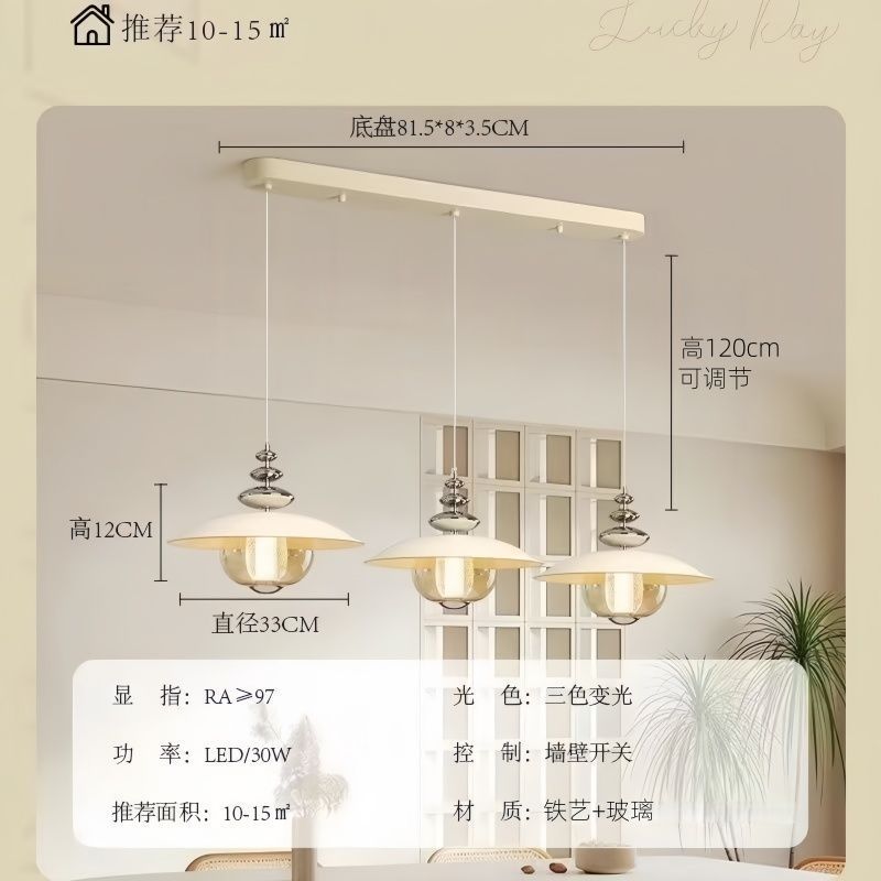 Vintage-inspired restaurant pendant light, full spectrum eye protection bar counter lamp, retro high-end walnut wood grain nostalgic dining table chandelier