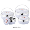 Household foreign trade stainless steel double-layer insulation pot satchel pot suit insulation bucket pot 3-4pcs insulation rice bucket
