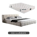 Puff bed - italian original, minimalist italian design, fully brushed velvet leather fabric upholstered double bed for master bedroom