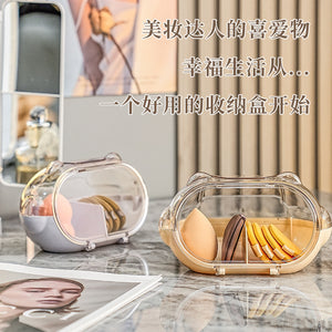 Lecheng new product powder puff storage box transparent dustproof desktop beauty egg air cushion storage box makeup egg portable storage