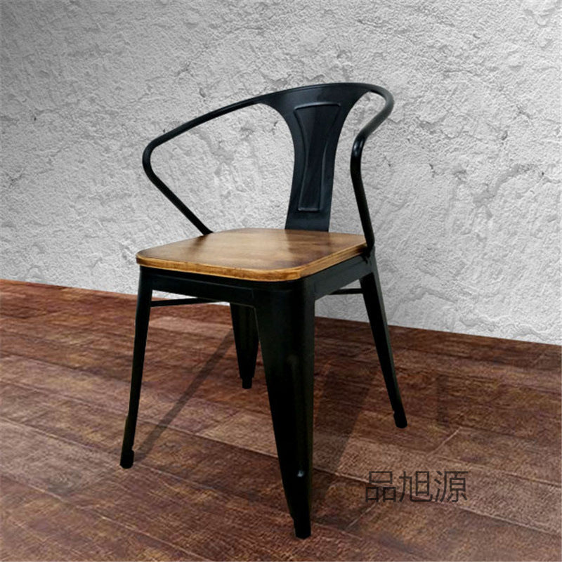 American industrial style wrought iron dining chair outdoor leisure, coffee shop chair milk tea shop backrest
