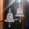 Glass wind chime transparent rainbow crystal wind chime window hanging ornament bell glass pendant sun catcher christmas decoration