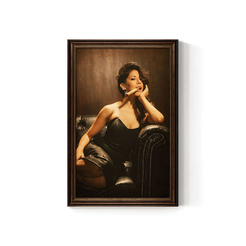 Cigar bar hanging painting American retro beautiful woman bar KTV box wall decoration painting industrial style tobacco and alcohol shop mural