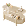 Cream style movable coffee table small apartment living room sofa side cabinet side coffee table simple modern storage trolley