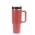 40oz 304 stainless steel large capacity insulated tumbler with handle, vacuum straw, car cup, gift water bottle, business gift