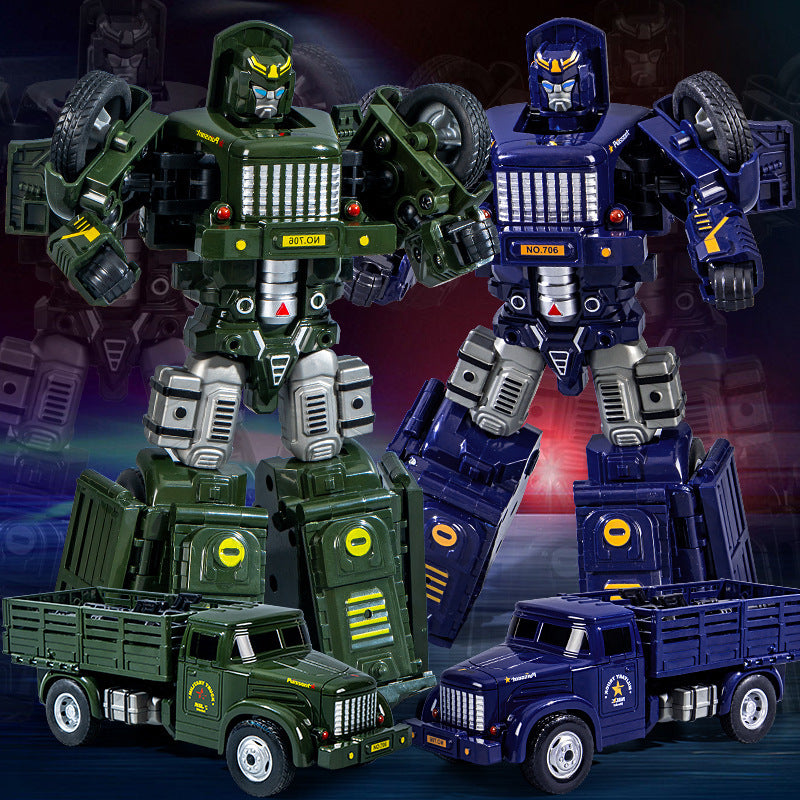 Artificial inertia car deformation military war vehicle model manual deformation robot boy kids toy mecha