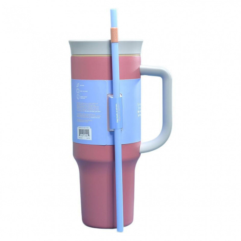 Owala double-walled vacuum insulated tumbler 40oz car cup with straw, temperature display, and car mount – perfect for business gifts