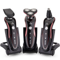 Rotary floating triple-blade electric shaver, fully washable, wholesale rechargeable razor, portable