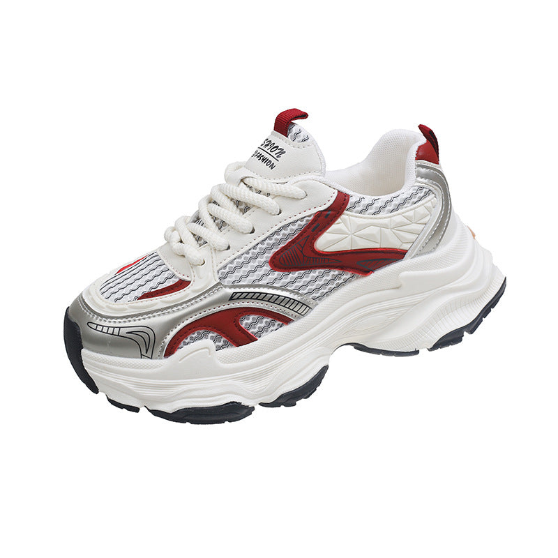 Thick sole dad shoes for women 2026new arrivalfall and wintereasiest for matchfleece-linedthickened mesh shoes heightenedcasual sneakers