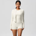 European and american new cloud-feel quick-dry yoga outfit: tight-fitting, butt-lifting pocket shorts sports set - outdoor fitness three-piece set