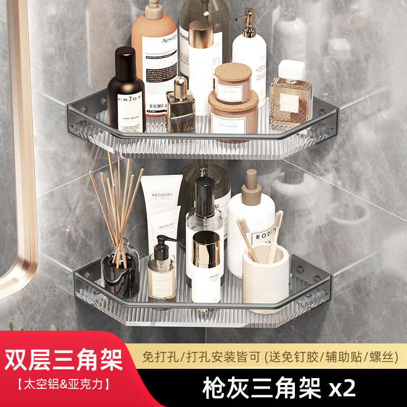 Acrylic storage rack bathroom shower room bathroom triangle basket corner toilet wall hanging storage wall hanging