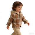 Spring new arrivals: kids' spring outfit set - children's spring clothing, export-quality casual hoodie, long-sleeve plaid shirt, boys' shirt