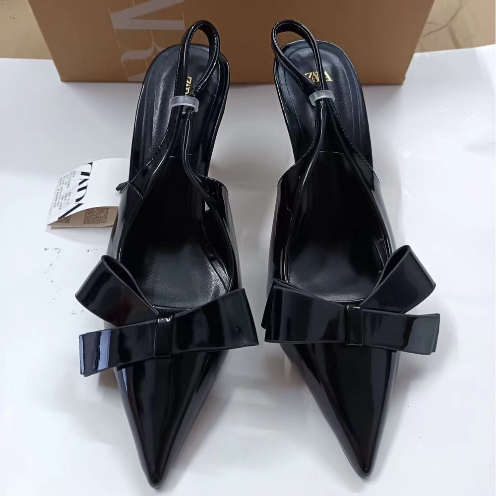 Za high heels: 2024 spring/summer new arrivals - stylish and versatile women's shoes for everyday casual wear, featuring bow accents, pointed toe, and french-inspired design