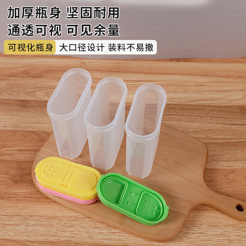 double-open lid seasoning jar kitchen salt msg pepper seasoning bottle 250ml jar moisture-proof and dust-proof sealed