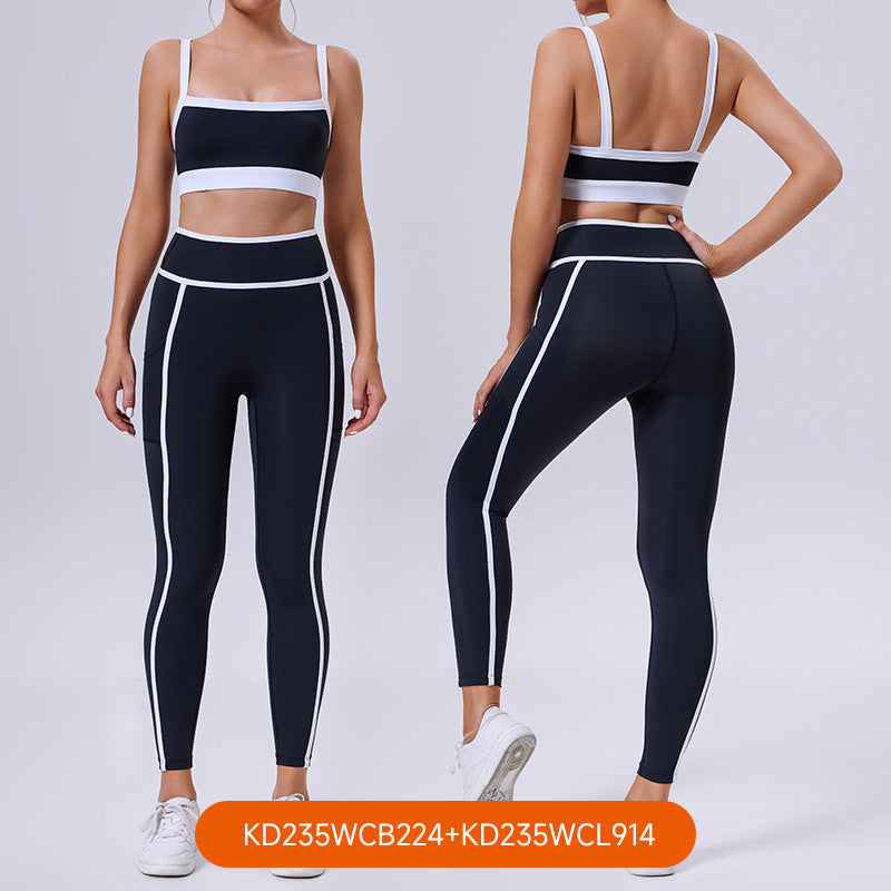 Autumn new eco-friendly biodegradable activewear yoga set - slimming, beautiful back, women's fitness top and bottom set