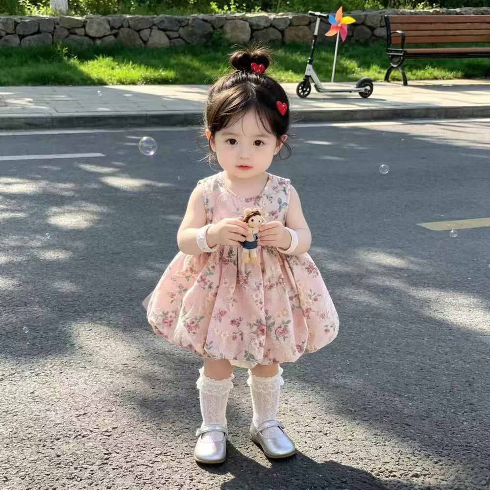 Korean style summer new girls' chic tutu birthday dress baby dress infant little princess sweet skirt