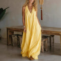 fashion new women's casual sleeveless loose pocket long dress for cross-border e-commerce (us & europe)