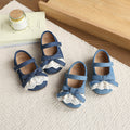 Girls' korean style leather shoes - new spring/autumn collection - bow accent, fashionable princess shoes for toddlers and young children, velcro closure, loafers