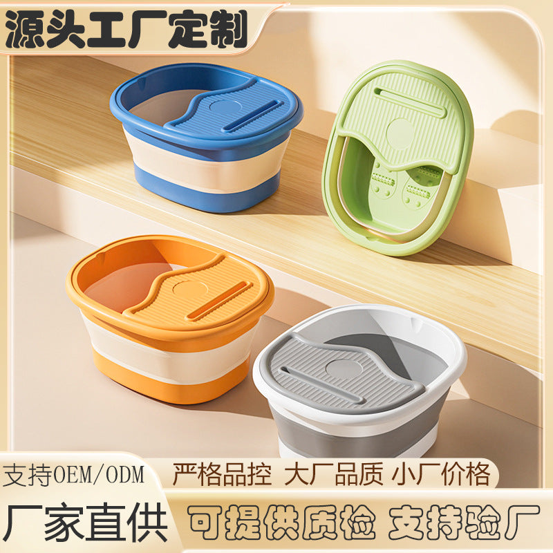 Direct from the factory: customizable, foldable plastic foot bath bucket. portable, collapsible foot basin for foot washing and massage