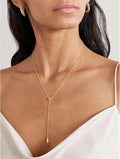 Amazon cross-border new fashion teardrop lariat necklace, teardrop pendant necklace, minimalist women's jewelry