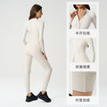 European and american nude feel zipper long sleeve yoga bodysuit high elasticity breathable fitness activewear one-piece tight dlt004