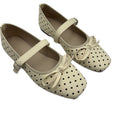 Plus size square toe elegant lace-up mary janes with bow detail - sweet, soft sole, versatile flats