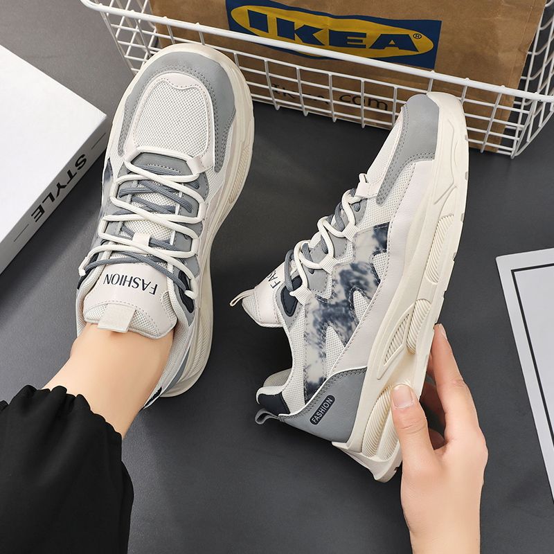 Men's winter breathable 2025 new mesh athletic casual shoes - versatile chunky sole dad shoes - trendy ins style