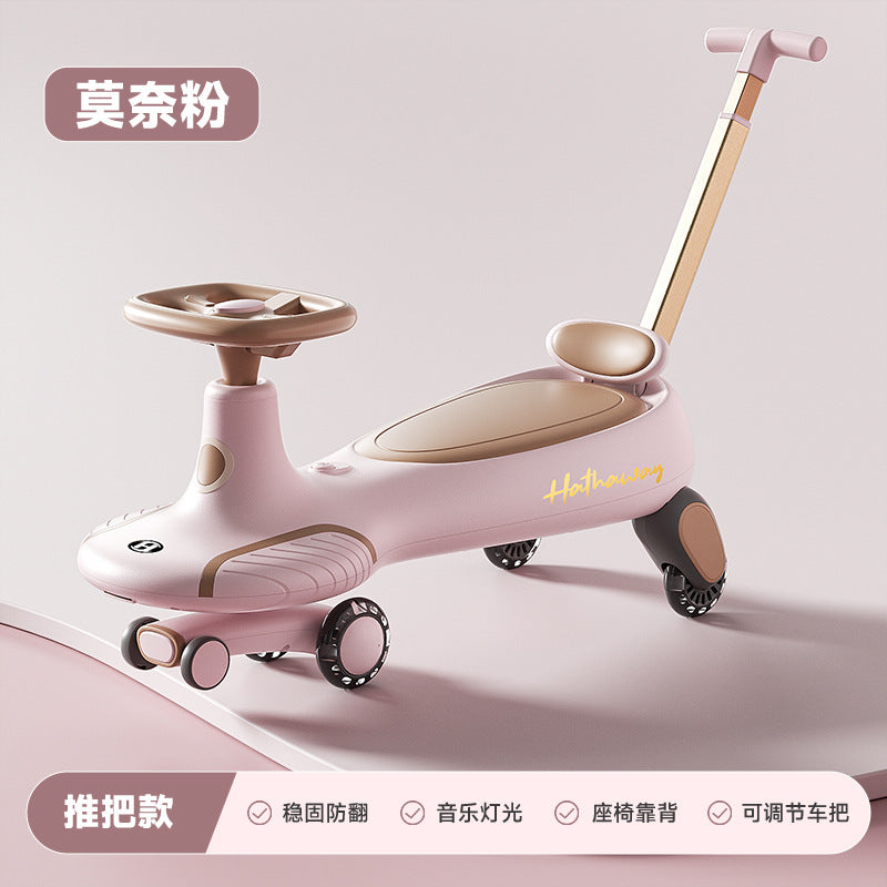 New children's twisting car Universal wheel Anti-rollover silent flash wheel Adults aged 1-8 can sit on the sliding twisting car