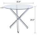 tempered glass dining table - minimalist modern casual reception hall round table - negotiation table - reception table