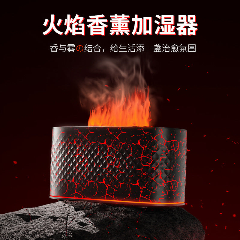 new humidifier, colorful simulated flame aroma diffuser, home hotel desktop usb air humidifier