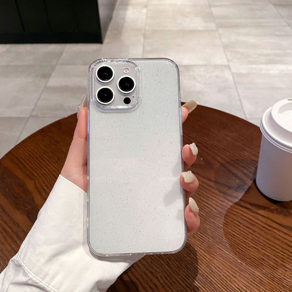 Transparent glitter suitable for apple 16promax simple mobile phone case iphone13/xr anti-fall tpu protective case 15