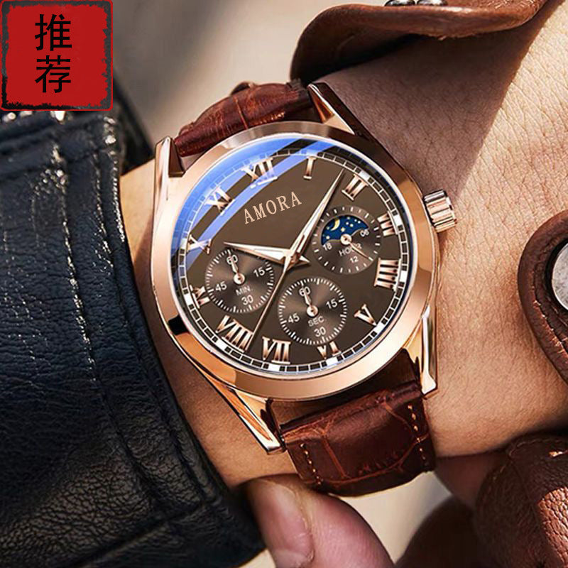 2025 men's automatic non-mechanical quartz bowl watch - luminous fashion casual watch for young men