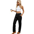 Fashion cross-border foreign trade women's clothing  independent station new slimming look washed elastic waist denim cargo pants pants