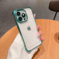 Electroplated four-corner anti-drop airbag case for iphone 15, 16, and 17 - precision cut, full coverage, transparent protective shell